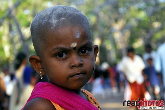 Little girl in a hindu religious festival, Sri Lanka