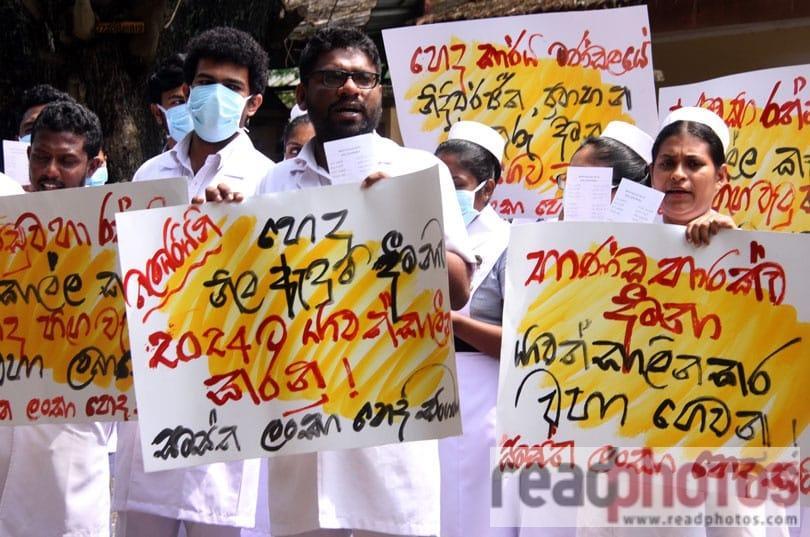 The All Ceylon Nurses Union Protest 