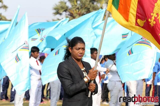 National sport event 2016, Jaffna, Sri lanka, Susanthika Jayasinghe carries national flag