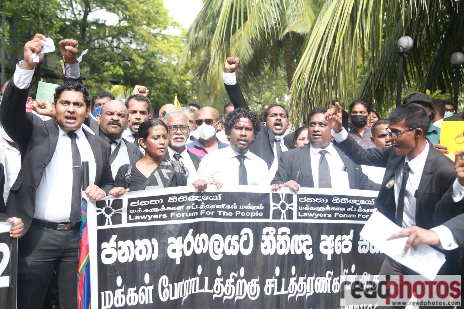 Lawyers join the public protest at Galleface