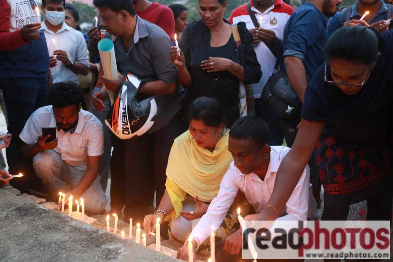 Candle lights for Galleface protesters - Read Photos