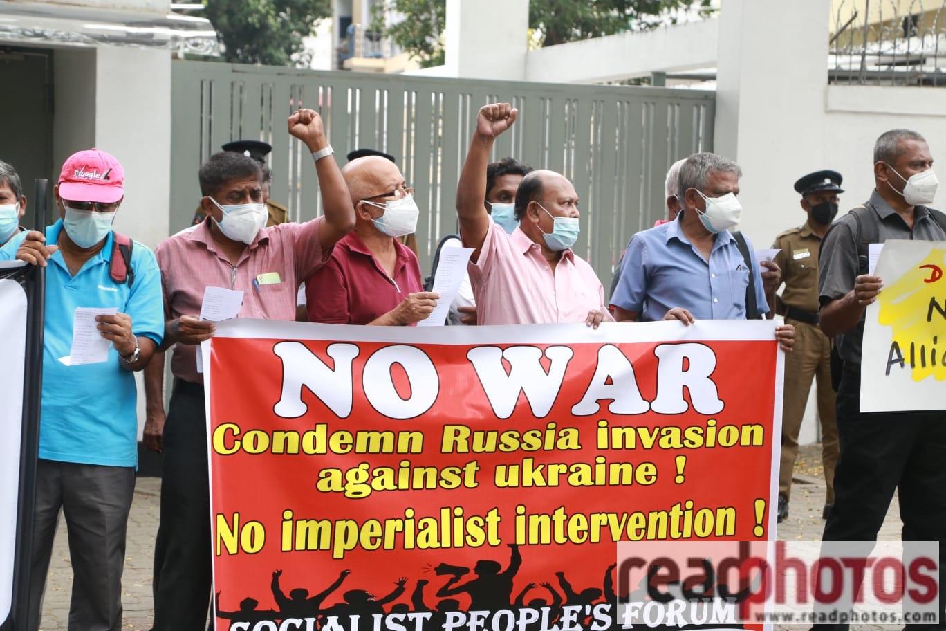 Socialist Peoples Forum protests against Russia invading Ukraine