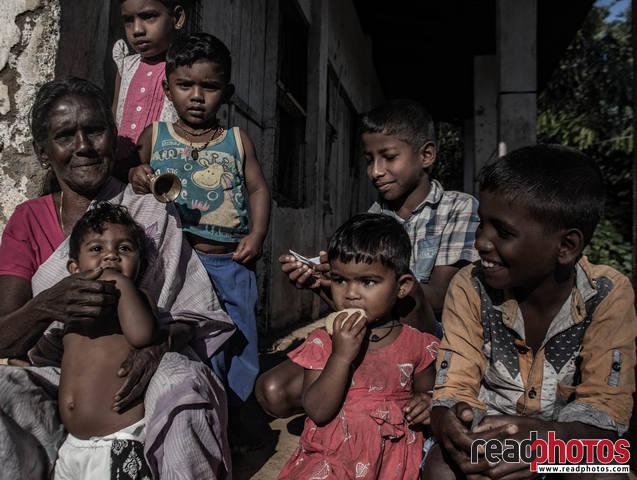 Grandmother and children, Sri Lanka